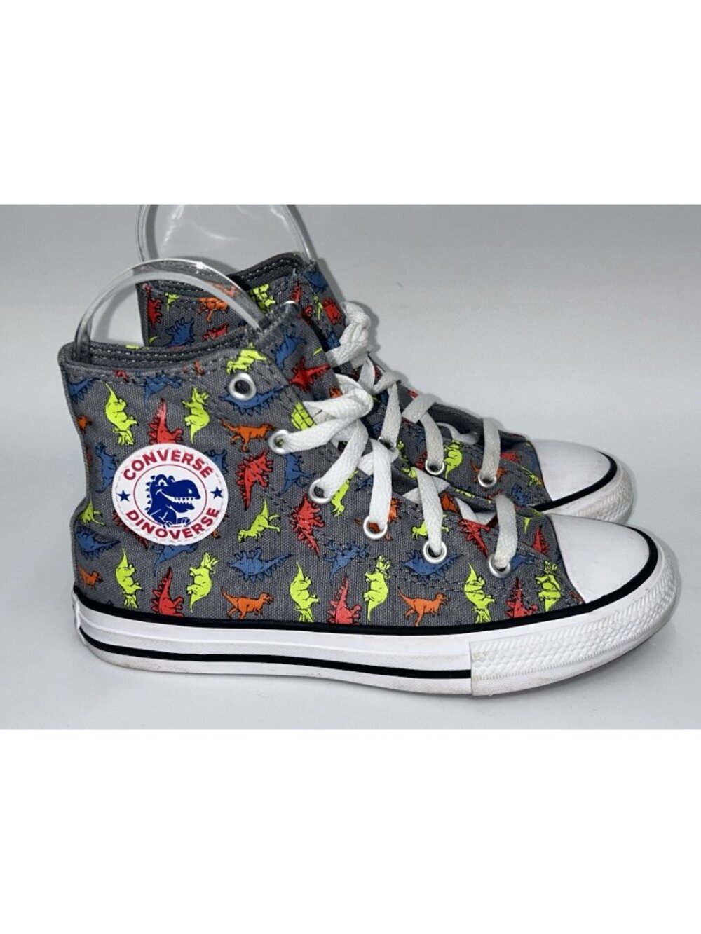 Converse•DINOVERSE•Chuck Taylor All Star Hi Tops•Junior Size 1 EUC Dinosaurs